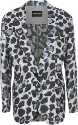 Giorgio Armani Enkelrijige Ongevoerde Jas - Dames - Blazers - Grijs - S - Polyester - Jassen