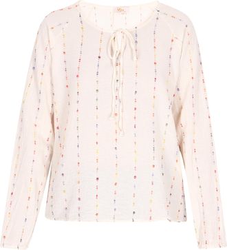 Usha Blouse Dames Wit Veelkleurig