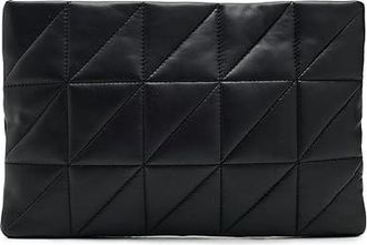 AllSaints Bettina Quilt Clutch Clutch Womens Handbags Black 1, Leather