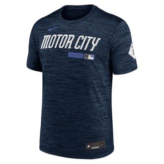 Nike Detroit Tigers City Connect Velocity Nike Mens Dri-FIT MLB T-Shirt in Blue | 02ER4FADG-HR3
