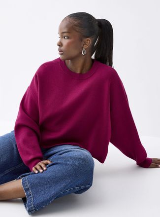 Twik Womens Oversized rolled-hem sweater