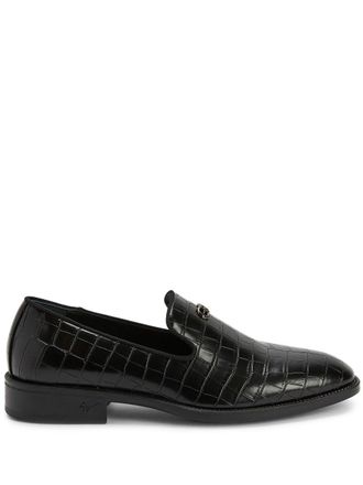 Giuseppe Zanotti Imrham crocodile-embossed effect loafers - Black
