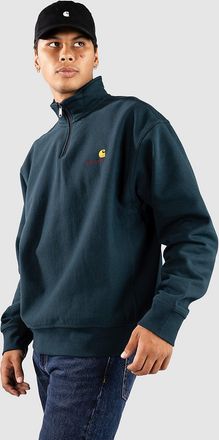Carhartt Work in Progress Half Zip American Script Half-Zip Sweater blau