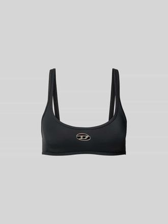 Diesel Bikini-Oberteil mit Label-Detail in Black, Gr&ouml;&szlig;e L