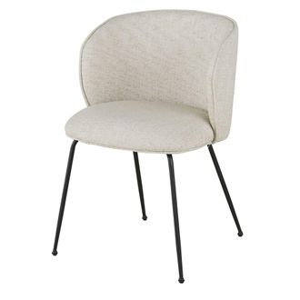 Maisons du monde Silla de comedor de tela beige y acero negro