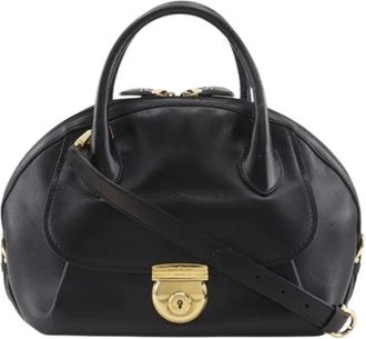 Ferragamo Pre-owned Handbags, female, Black, Size: ONE SIZE Pre-owned Fiamma Calf 2way bag