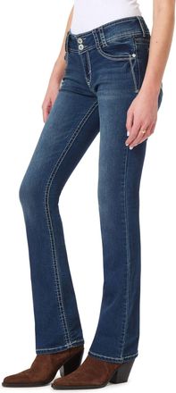 Wallflower Jeans Womens Luscious Curvy Bootcut Mid-Rise Insta Stretch Juniors Jeans (Standard and Plus), Chrystie, 20 Size Long