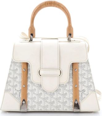 Goyard Saigon Top Handle Bag Coated Canvas with Leather PM