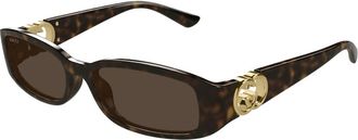 Gucci Zonneglasses - Dames - Zonnebrillen - Bruin - 54 MM - Accessoires