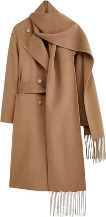 Joseph Light Double Face Lepage Scarf Coat - Dames - Jas met riem - Bruin - M - Wol - Jassen