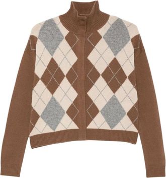 Max Mara Truien & Vesten, Dames, Bruin, M, Wol, Cardigan in Cuoio wol