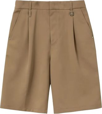 Wooyoungmi One-Tuck pleated shorts - Brown