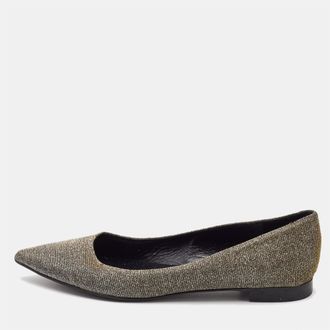 Saint Laurent Saint Laurent Metallic Lurex Fabric Pointed Toe Ballet Flats Size 38.5