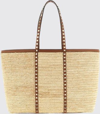 Valentino Garavani Borsa Rockstud in rafia