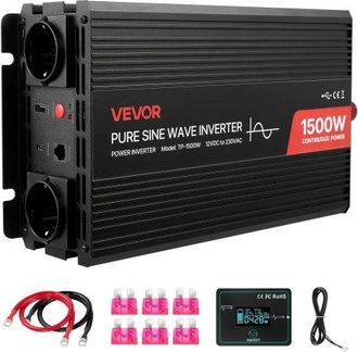 OEM Inversor De Corriente 1500 W Inversor De Onda Sinusoidal Pura 12 V Cc A 230 V Ca, Convertidor De Cargador Para Coche Con Control Remoto, Puerto Usb, 2