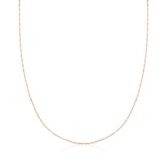 Ross-Simons 0.7mm 14kt Rose Gold Rope-Chain Necklace