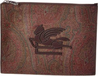 Etro Coated Canvas & Leather Pouch
