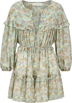 Bishop + Young Floral Print Mini Dress In Mint