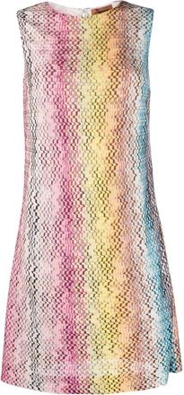 Missoni woven-zigzag shift dress - women - Polyester/Viscose - 38 - Yellow