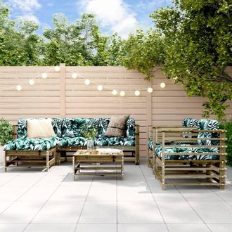 vidaXL Vidaxl - Juego De Muebles De Jard&iacute;n 7 Pzas Madera De Pino Impregnada