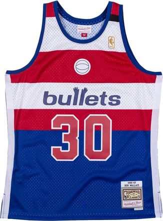 Mitchell & Ness T-shirt Ben Wallace Washington Bullets Authentic 1996/97 - Blu