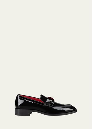 Christian Louboutin Mens Chambelimoc Night Strass Patent Loafers