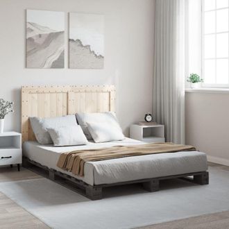 vidaXL Vidaxl - Bed Frame without Mattress Grey 140x200 cm Solid Wood Pine