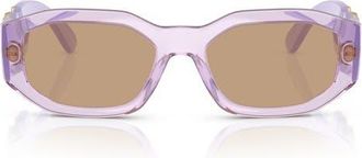 Versace Biggie 53mm Round Sunglasses in Purple/Light Brown at Nordstrom