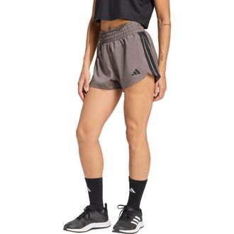 adidas Pacer High Waist Training Shorts in Charcoal/black at Nordstrom Rack, Size X-Large