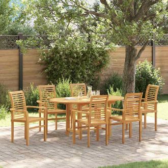 vidaXL Conjunto De Comedor De Jard&iacute;n 7 Pcs Marr&oacute;n Vidaxl