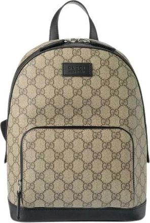 Gucci Pre-owned Backpacks, female, Beige, Size: ONE SIZE Pre-owned Front Pocket Backpack