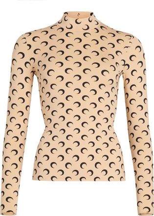 Marine Serre Celestial Crescent Moon Long-Sleeve Top
