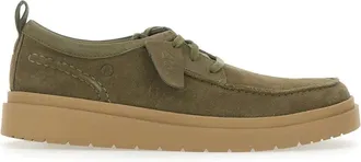 Clarks Laced Shoes, male, Green, Size: 9 US Polden Moc Suede