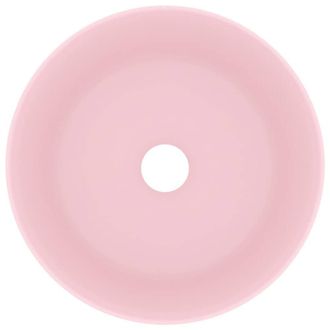Berkfield Home Luxury Wash Basin Round Matt Pink 40x15 cm Ceramic