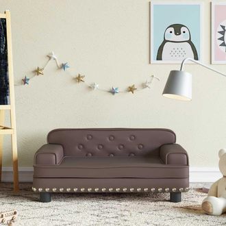 vidaXL Sof&aacute; Para Ni&ntilde;os De Cuero Sint&eacute;tico Marr&oacute;n 70x45x30 Cm Vidaxl