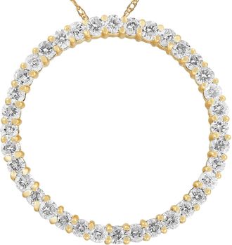 Pompeii3 2ct Circle Eternity 14K Yellow Gold Diamond Pendant