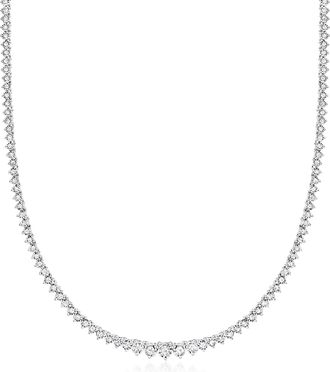 Ross-Simons Graduated Lab-Grown Diamond Tennis Necklace in Sterling Silver