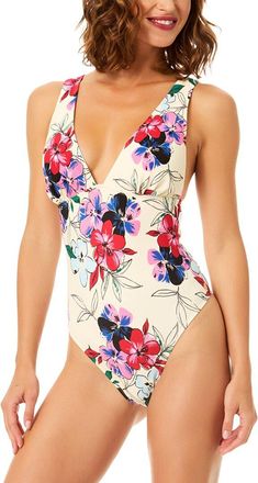 CeCe by Cynthia Steffe Cece Plunge Neck One-Piece