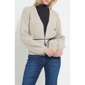 Lyss&eacute; Ravenna Peplum Cardigan in Refined Taupe at Nordstrom, Size X-Small