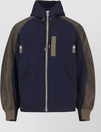 sacai paneled hooded jacket