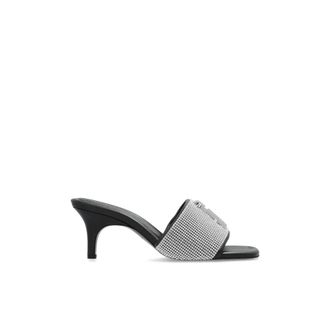 Marc Jacobs The Rhinestone J Marc Heeled Sandal - Dames - Muiltjes - Grijs - 37 EU - Leer - Schoenen