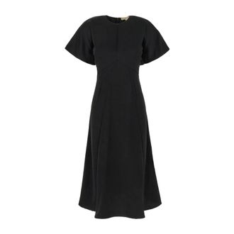 Michael Kors Cr&ecirc;pe Roma-gebreide midi-jurk - Dames - Casual kleedjes - Zwart - L - Polyester - Kleedjes