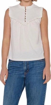 Nation Ltd Nelly Smocked Top In Porcelain