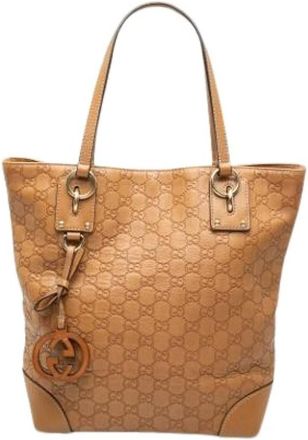 Gucci Pre-owned Tote Bag - Dames - Vintage Shopper - Bruin - ONE Size - Leer - Vintage
