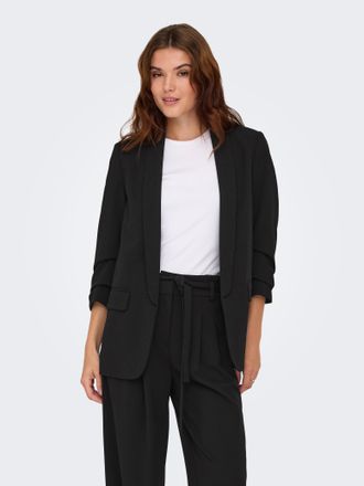 Only Longblazer ONLY ONLEVI LIFE 3/4 LOOSE BLAZER CC TLR, Damen, Gr. 34, schwarz, Obermaterial: 95% Polyester, 5% Elasthan, unifarben, loose fit, Blazer Lo