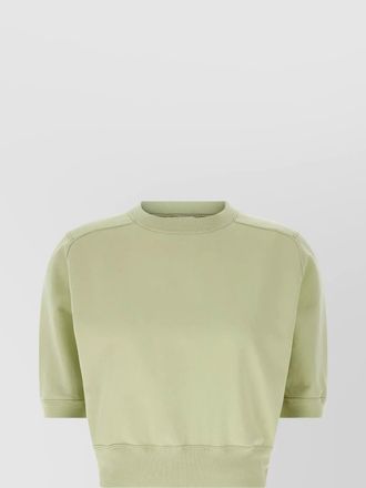 Auralee short sleeve cropped crew neck top