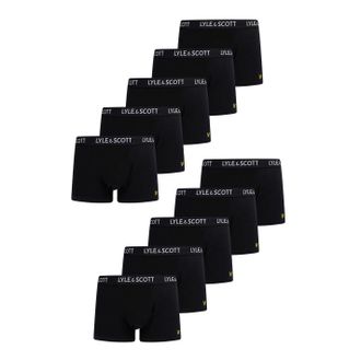 Lyle & Scott Effen boxershorts voor heren (pakket van 10 stuks) (Kern Zwart)