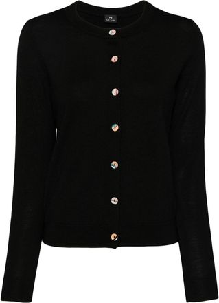 Paul Smith ribbed-edge wool cardigan - women - Wool - S - Black