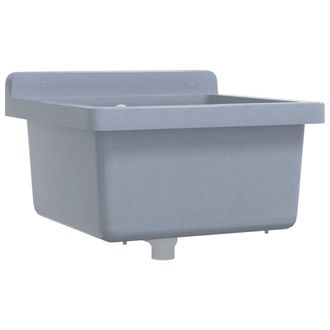 vidaXL Vidaxl - Fregadero Lavabo De Pared Resina Gris 40x40x24 Cm