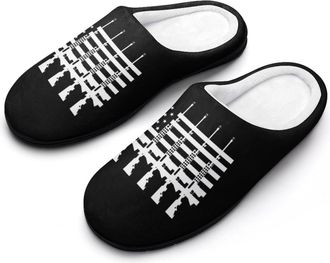 Generic USA Gun Mens Slippers Comfortable And Non-slip Cotton Slipper Shoe for House